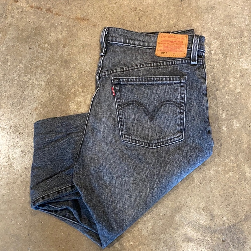 Levi 501 Faded-Black skinny